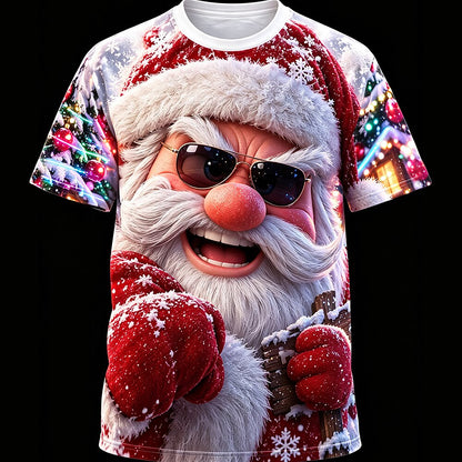 Men's Santa Christmas Casual Street Tee