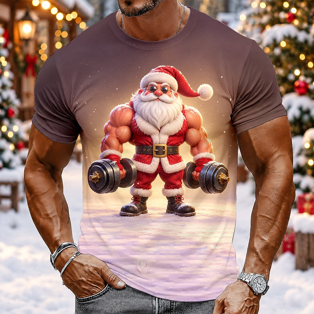 Men's Santa Claus Casual Short Sleeve Tee