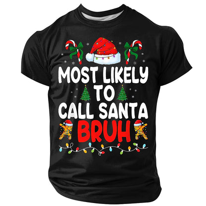 Christmas Santa Bruh Funny Graphic Tee