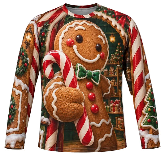 Christmas Gingerbread Graphic Long Sleeve Tee