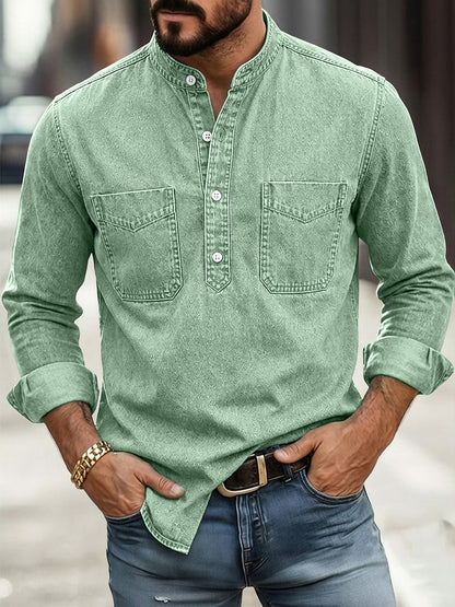 Vintage Washed Cotton Western Pocket Shirt