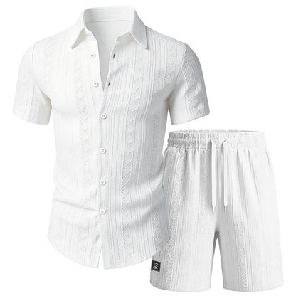 Men's Jacquard Shirt & Shorts Set