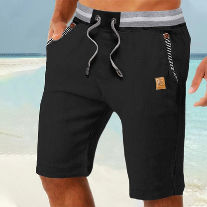 Men's Elastic Waist Linen Shorts-Easy, Everyday Summer Style