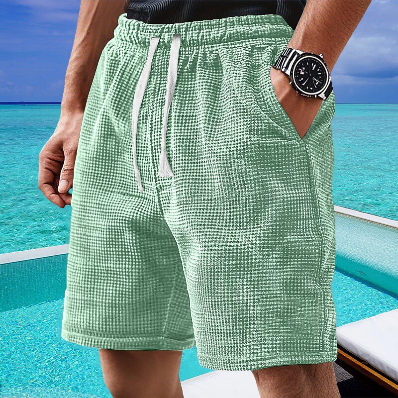 Lightweight Waffle Shorts-Comfortable Summer Wear
