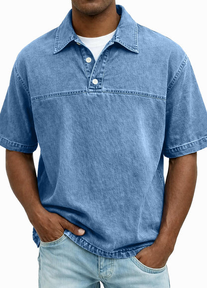 Acid Wash 100% Cotton Polo Shirt