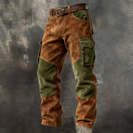 Pocketed Corduroy Cargo  Pants