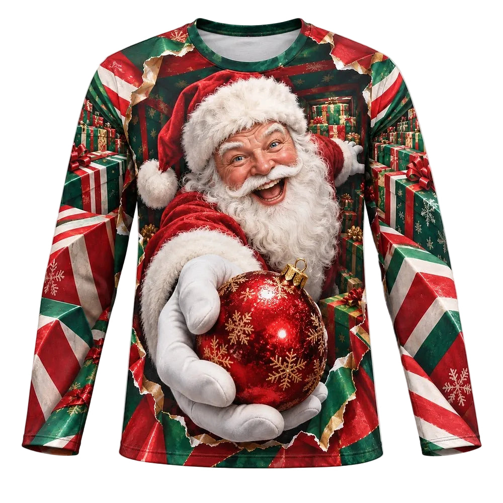 Men's Santa Claus Festive Long Sleeve Tee