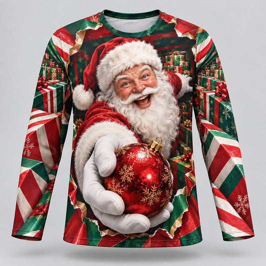 Men's Santa Claus Festive Long Sleeve Tee