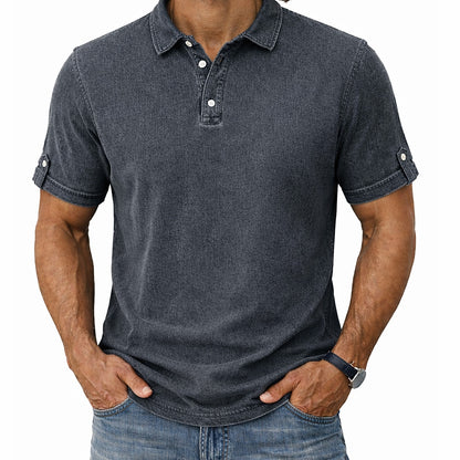 100% Cotton Acid Wash Polo Shirt