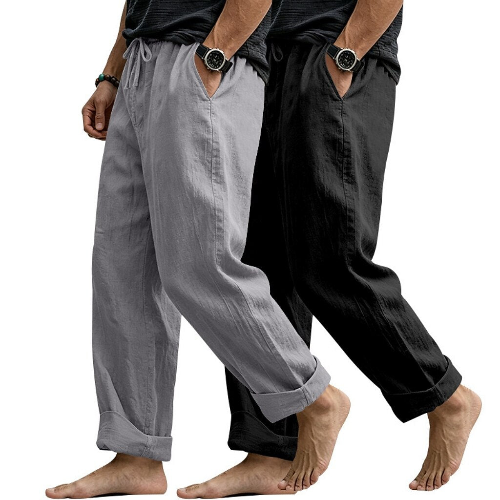2-Pack Breathable Cotton Linen Pants