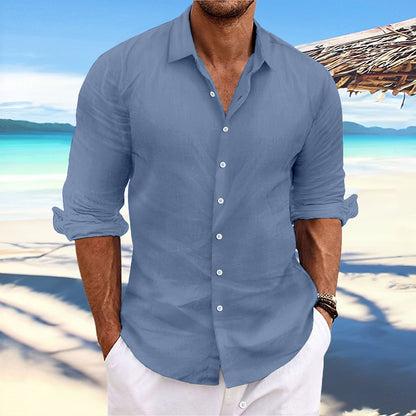 Men's Linen Summer Shirt - Casual Button-Up for Everyday Comfort