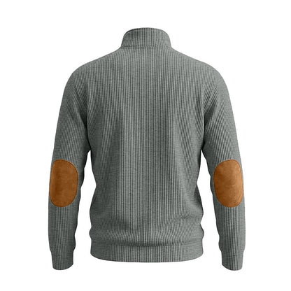 Colorblock Corduroy Quarter Zip Sweatshirt