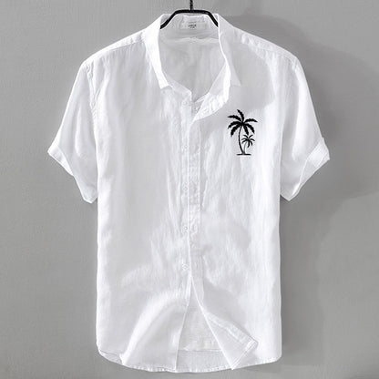 Men's Linen Shirt - Short Sleeve Summer Essential
