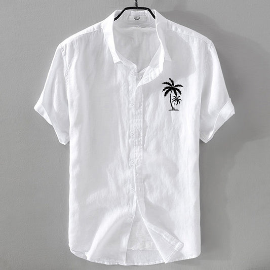 Men's Linen Shirt - Short Sleeve Summer Essential
