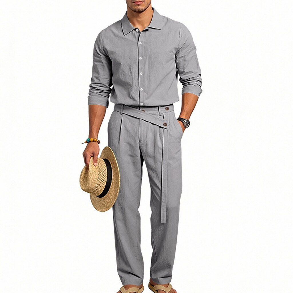 Cotton Linen Set-Shirt and Pants