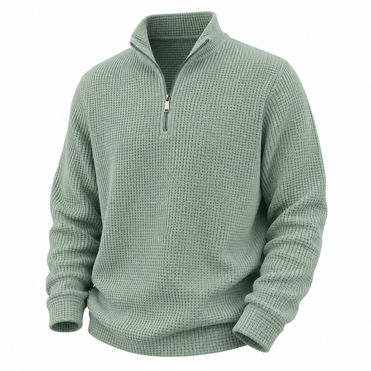 Waffle Zipped Polo Shirts