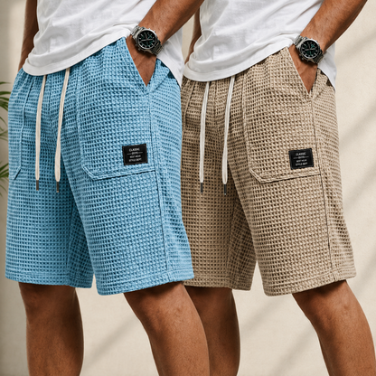 Men's Cargo Pocketed Waffle Shorts