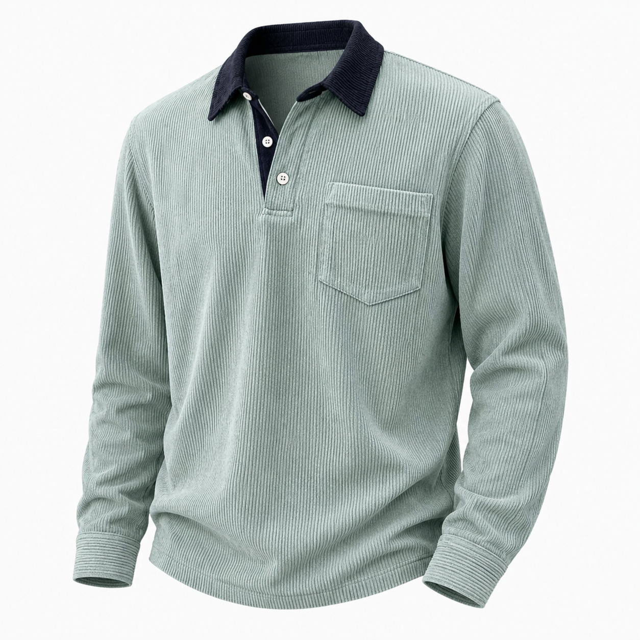 Colorblock Corduroy Polo Shirt