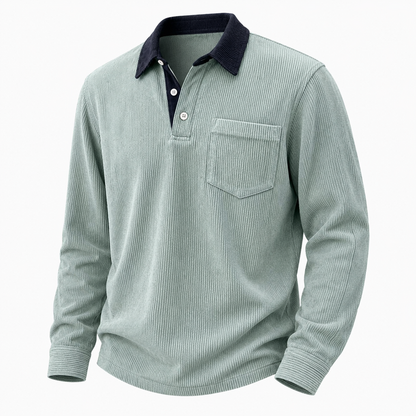 Colorblock Corduroy Polo Shirt