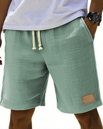 Men's Beach Linen Shorts-Drawstring Waist, Casual Summer Wear