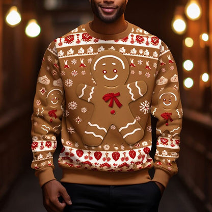 Men's Merry Christmas Gingerbread Man Graphic Sweatshirt