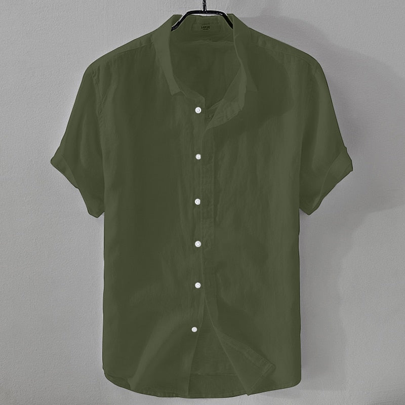 Men's Linen Summer Shirt - Casual Button-Up