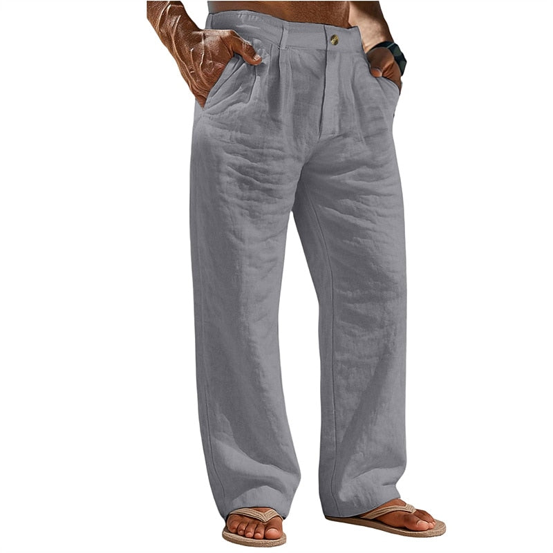 Lightweight Linen Baggy Pants - Comfortable Holiday & Vacation Wear