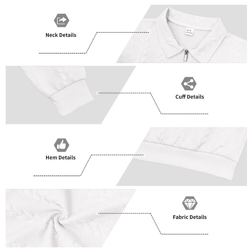 Men's Jacquard Soft Zipped Polo