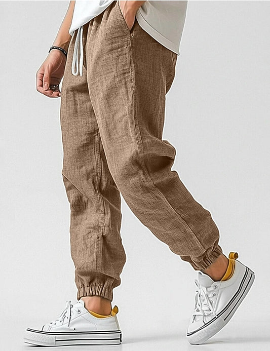 Men's Summer Cotton Linen Pants - Comfortable Baggy Style