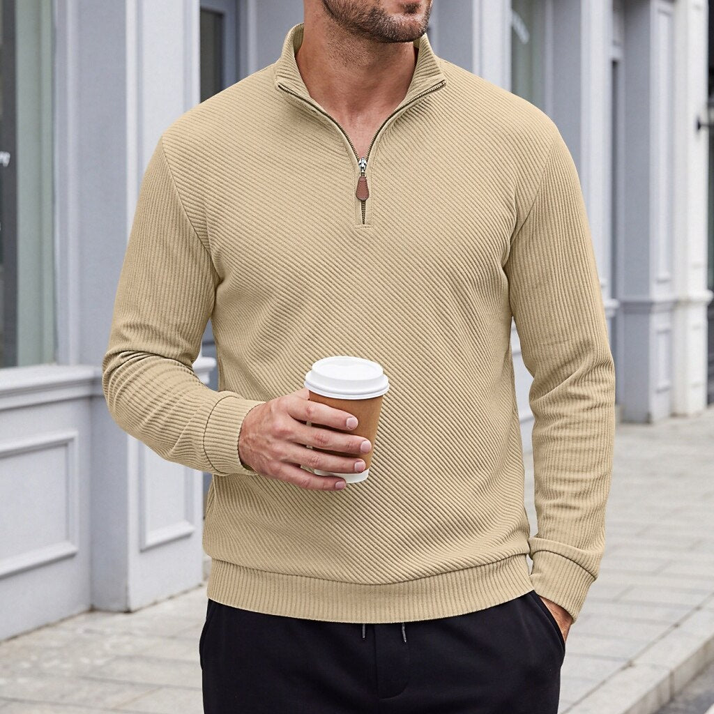 Jacquard Comfort Quarter Zip Sweatshirt