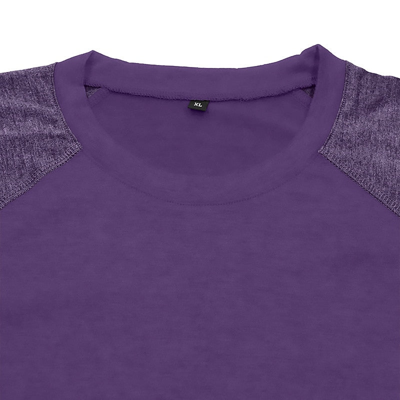 Casual Colorblock Long Sleeve T-shirts