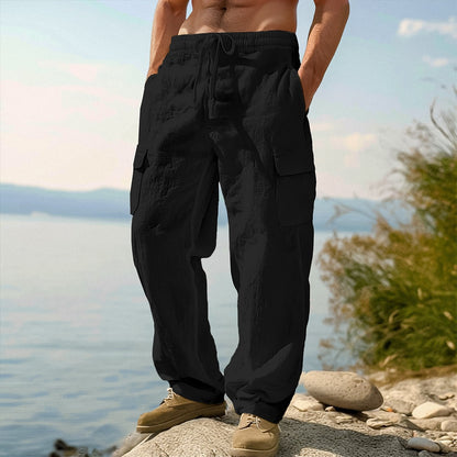 Men's Cotton Linen Pants - Baggy Casual Pants for Daily Comfort