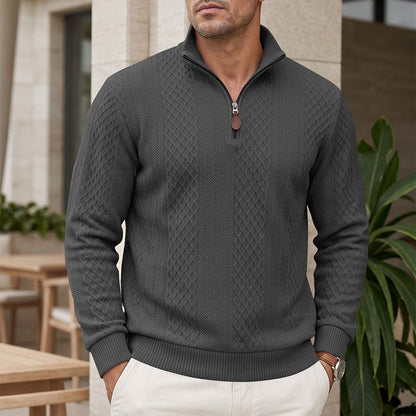 Men's Jacquard Everyday Zipper Sweatshirt