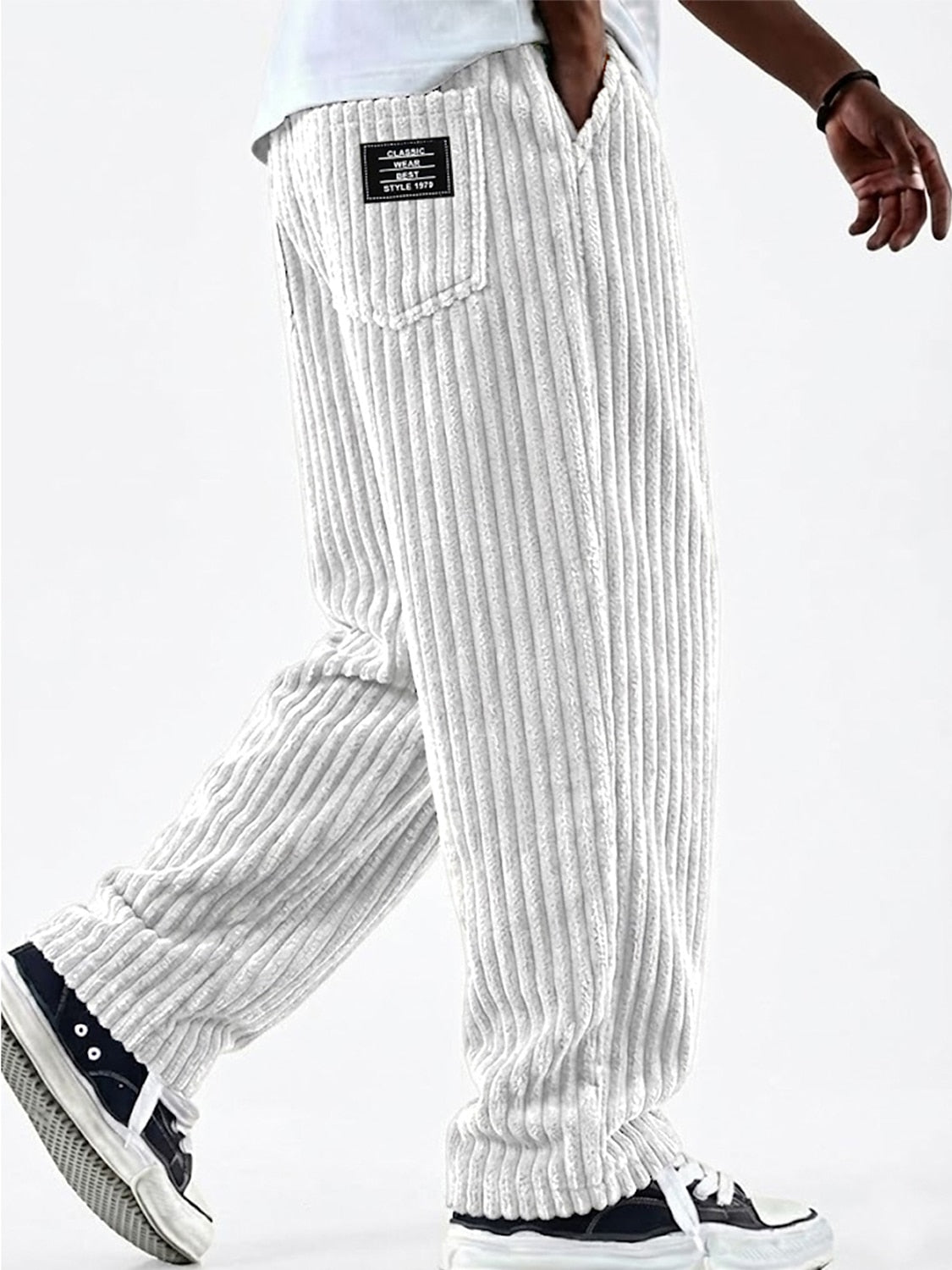 Men's Elastic Waist Casual Corduroy Pants