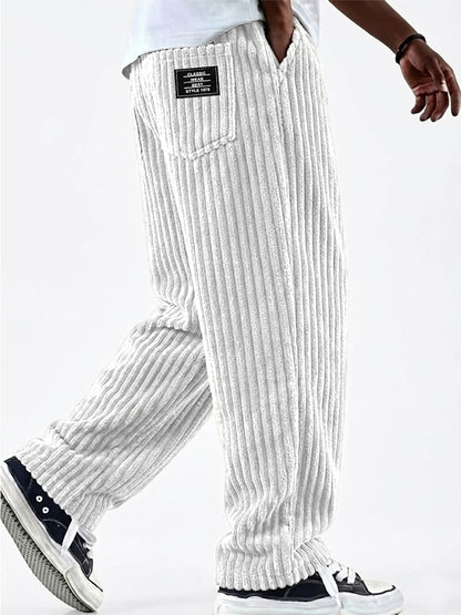Men's Elastic Waist Casual Corduroy Pants