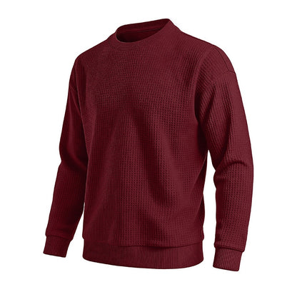 Classic Waffle Knit Crew Neck Sweatshirt