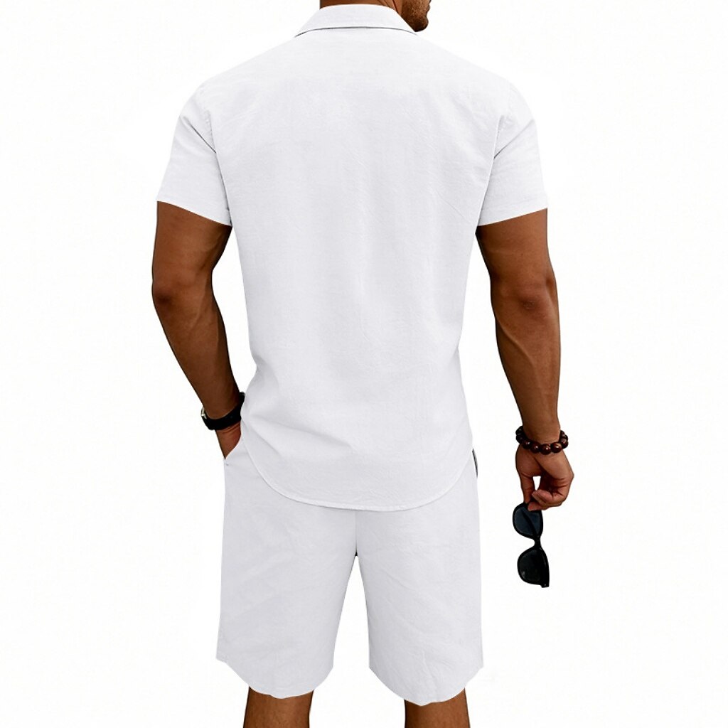Men's Linen Shirt & Shorts Set