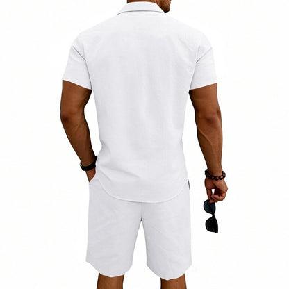 Men's Linen Shirt & Shorts Set