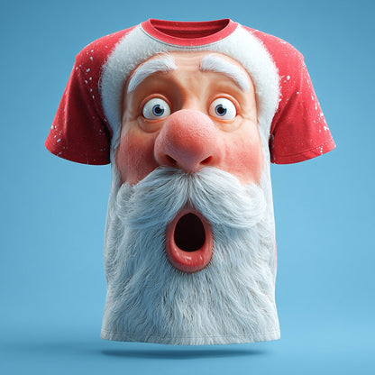 Funny Cartoon Santa Christmas Tee