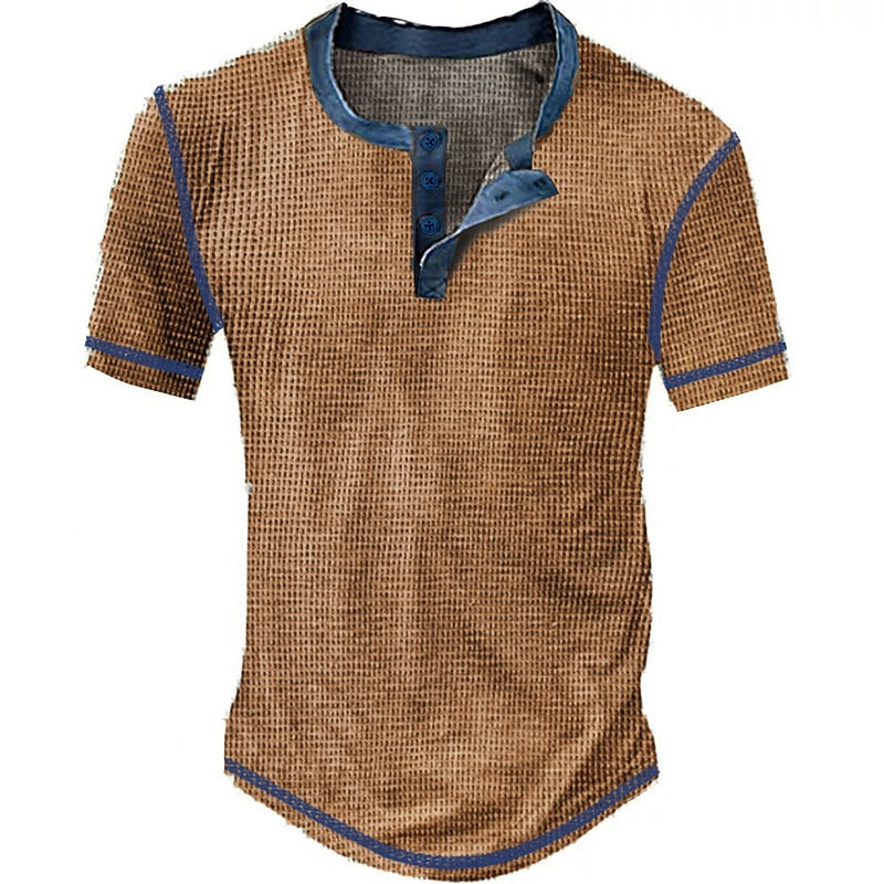 Men's Waffle V-neck T-Shirt