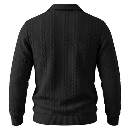 Soft Textured Jacquard Quarter Zip Polo