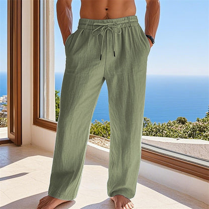 Cotton Linen Pants - Straight Leg, Casual & Comfortable