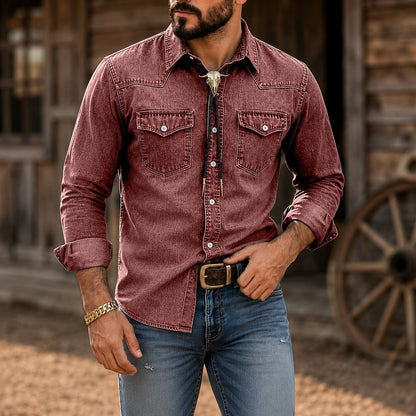 Vintage Washed Cotton Denim Shirt