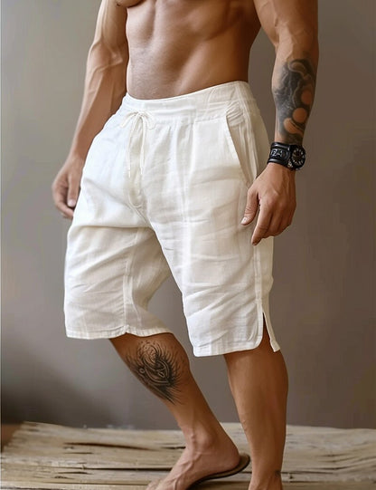 Drawstring Linen Shorts-Relaxed Fit for Beach & Vacation