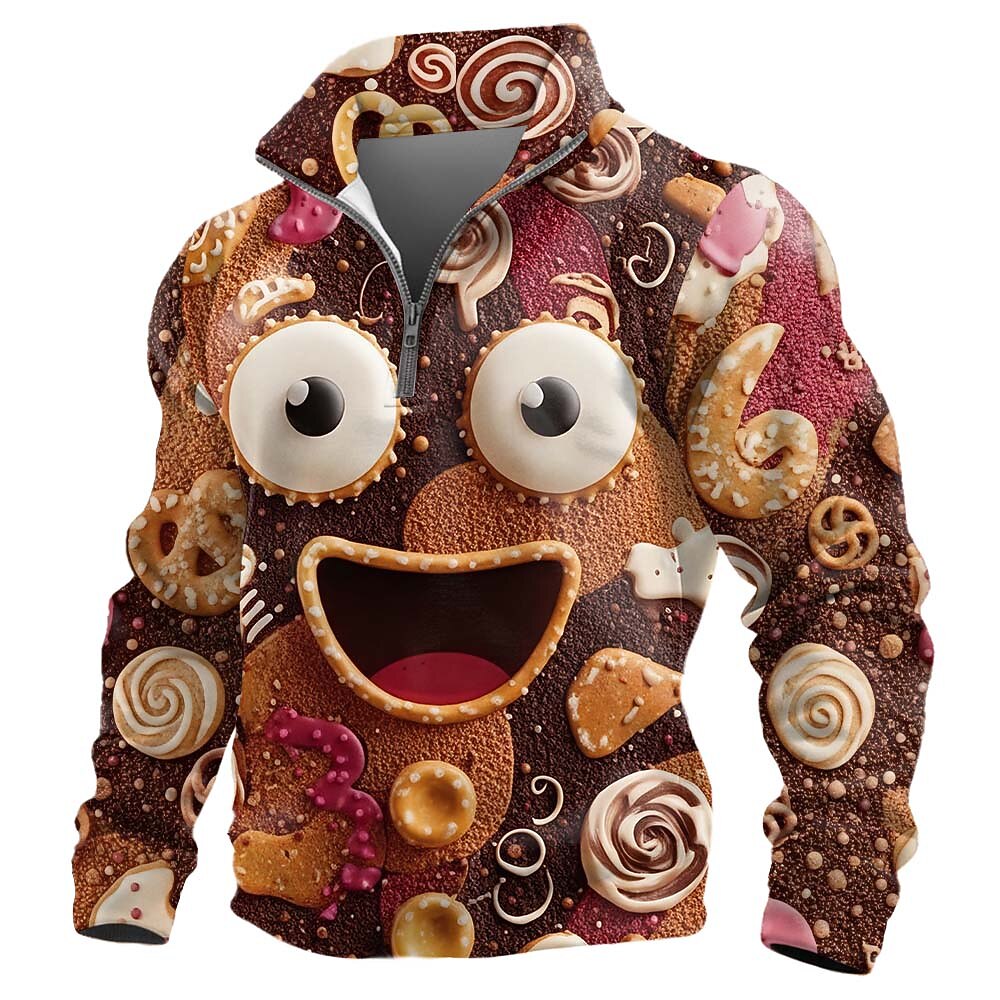Christmas Santa Winter Casual Zip Sweatshirt