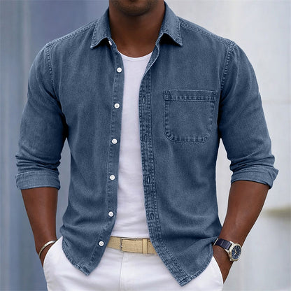100% Cotton Acid Wash Button-Up Shirt