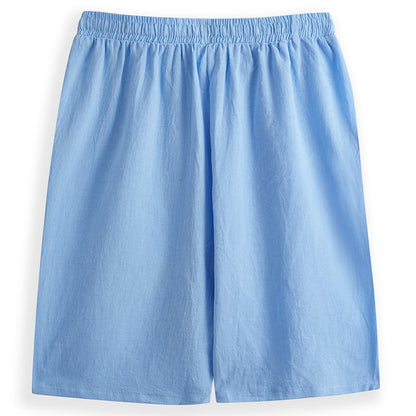 Linen Shorts with Elastic Waist-Perfect for Vacation and Beach