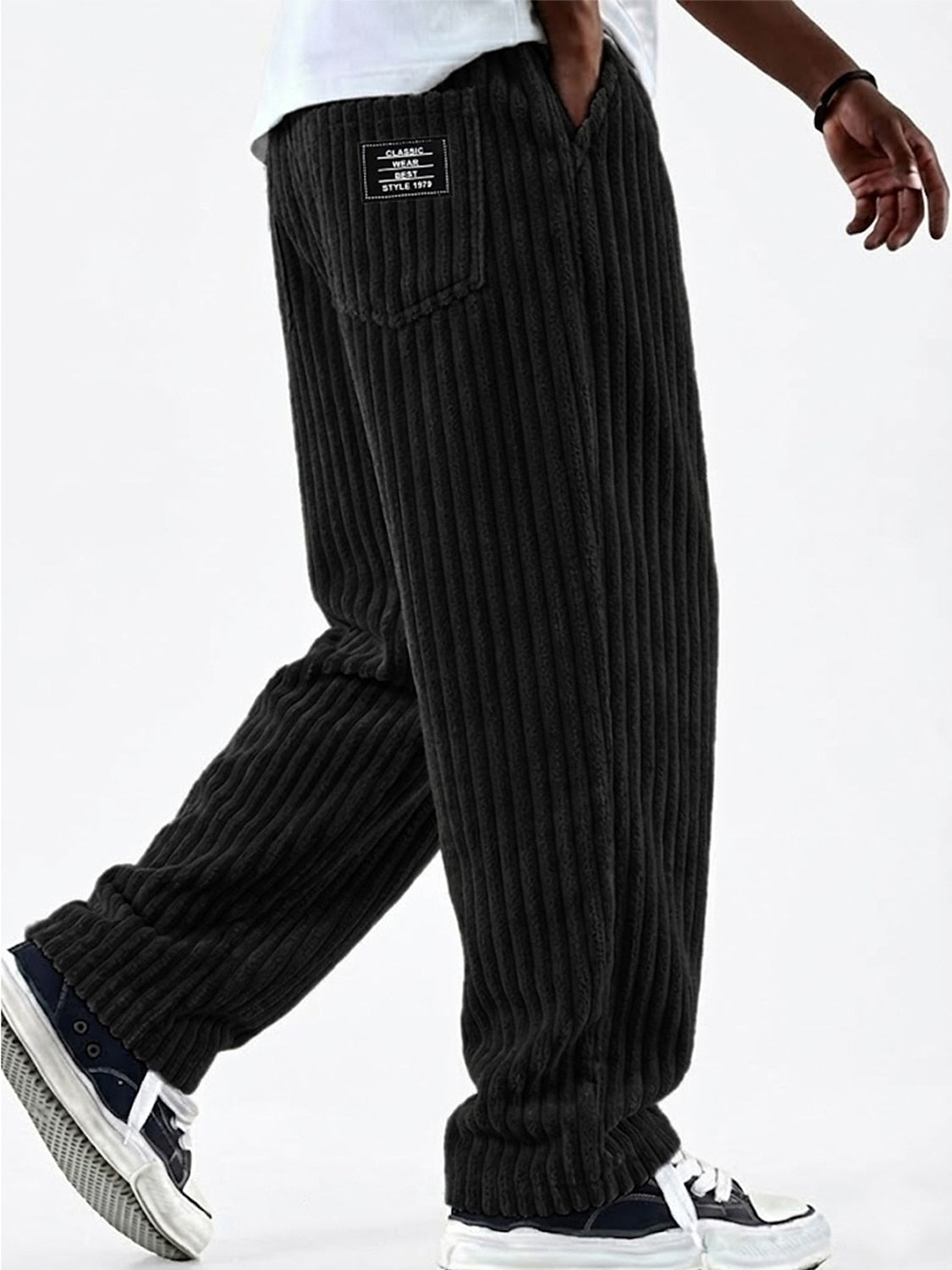 Men's Elastic Waist Casual Corduroy Pants