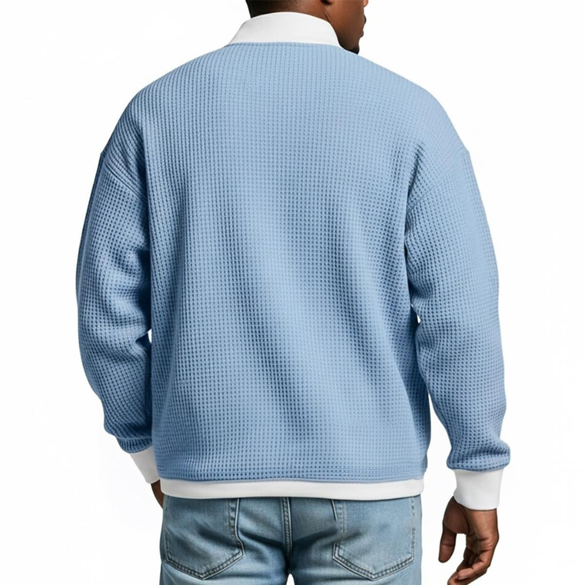 Half Zipped Waffle Polo Shirts