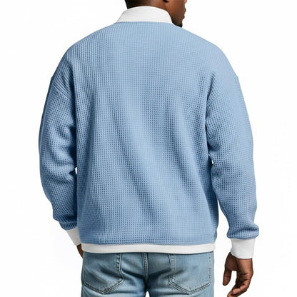 Half Zipped Waffle Polo Shirts